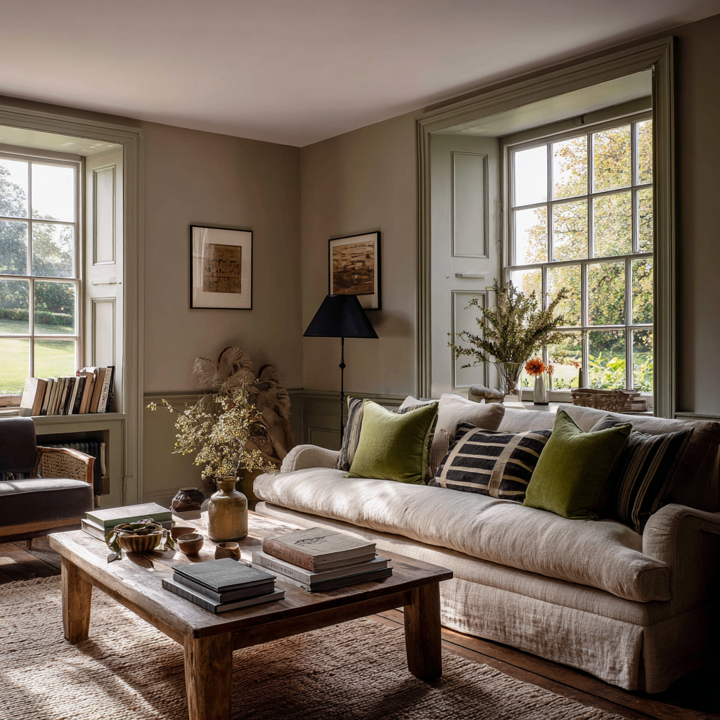 Period living room with restored sash windows and natural light in Belfast heritage property